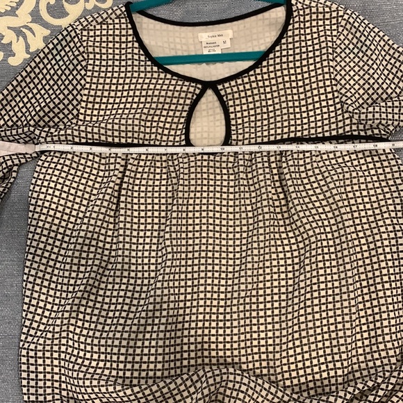 Sophie Max Ivory/Black Blouse Sz M - Picture 7 of 7